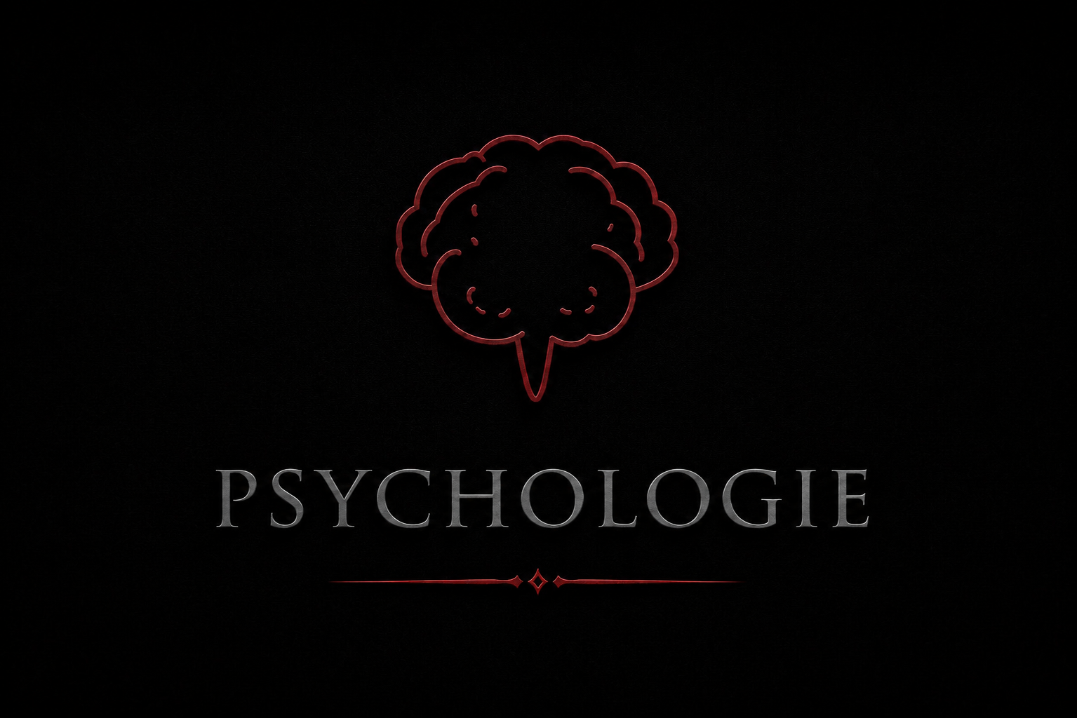 Rotes Gehirn-Icon über dem Schriftzug „Psychologie" - eines von drei Themen-Logos auf der Autorinnenseite.