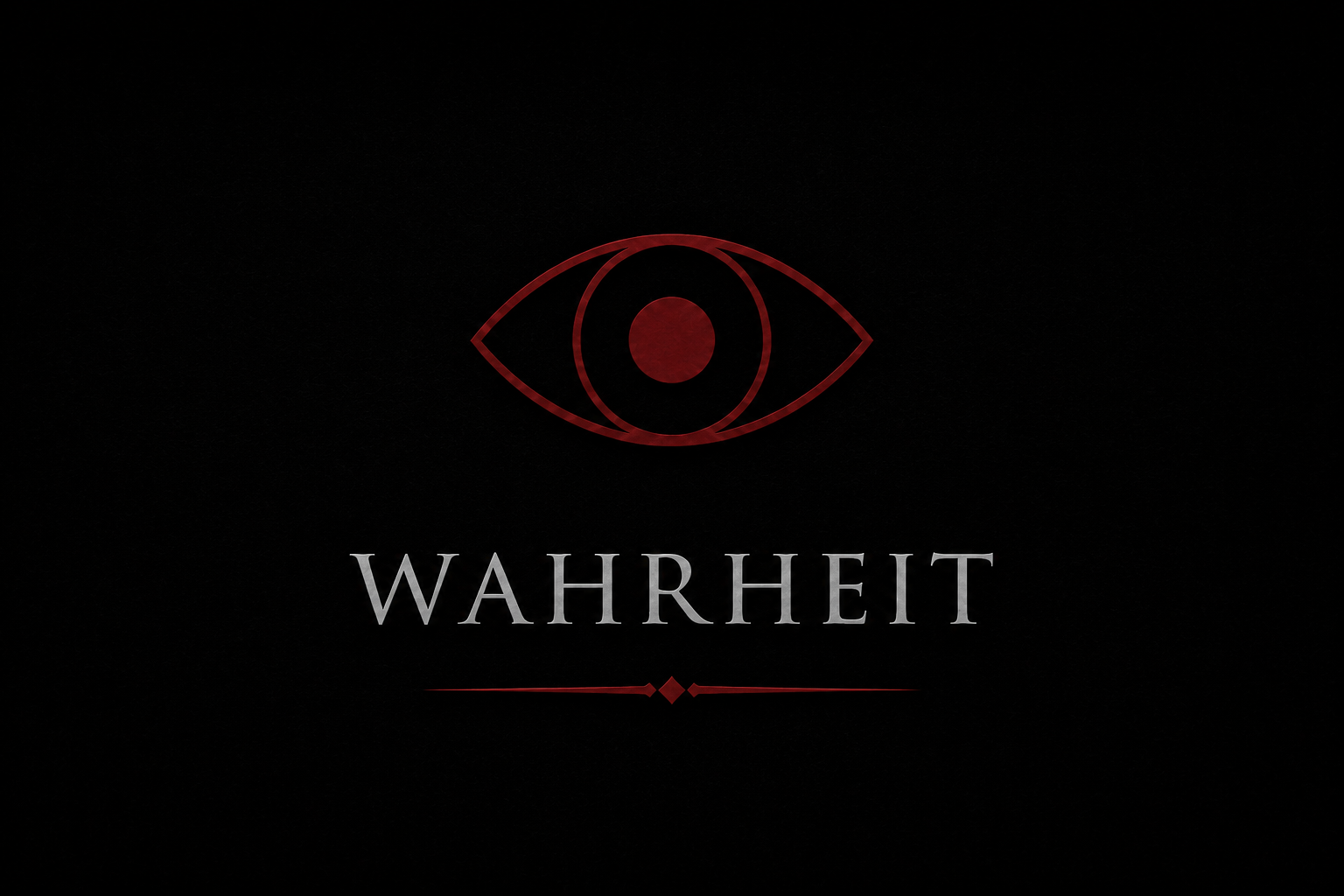 Rotes Auge-Symbol über dem Schriftzug „Wahrheit" – eines von drei Themen-Logos auf der Autorinnenseite.