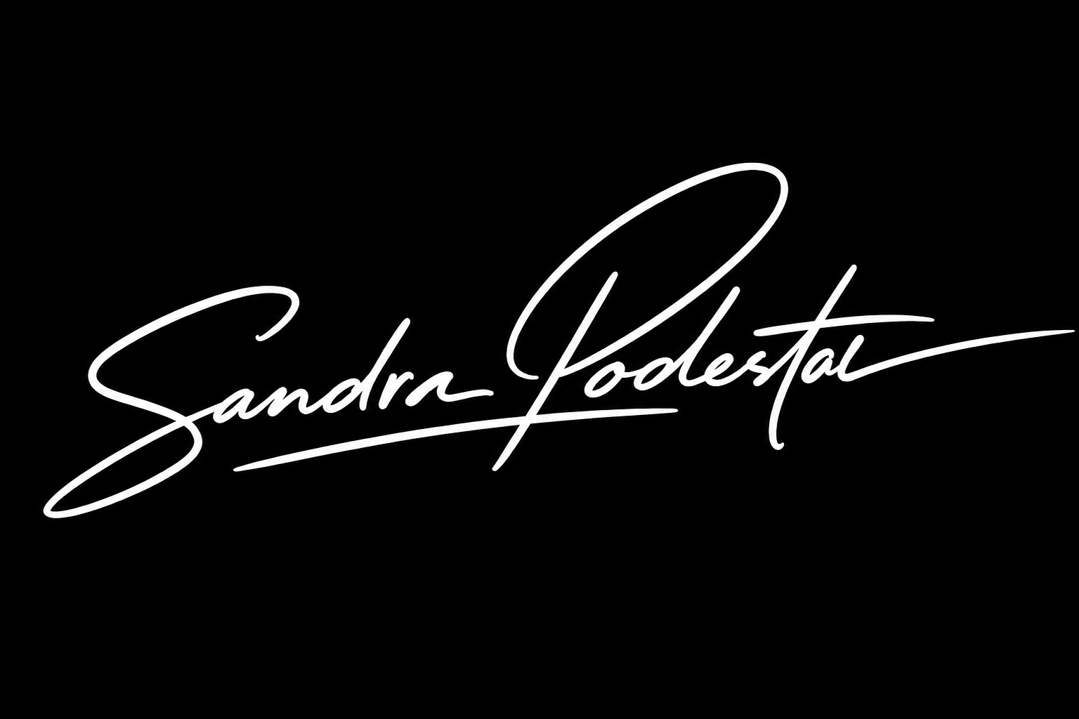 Handschriftliche Unterschrift „Sandra Podest" – Link zur Autorinnenseite.